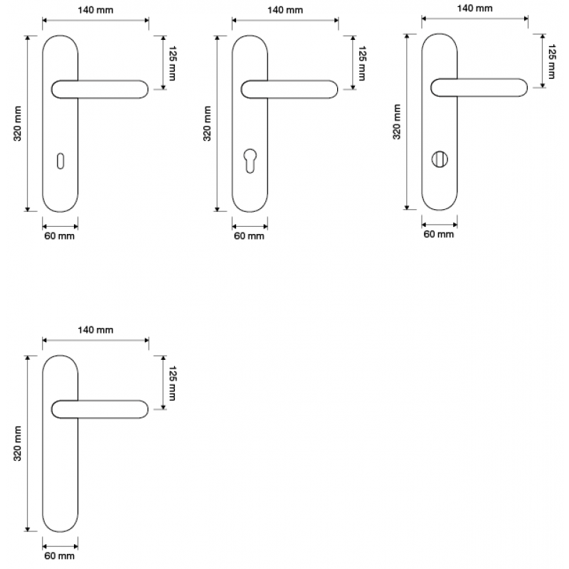 Rococò Door Handle on Plate Linea Calì Vintage