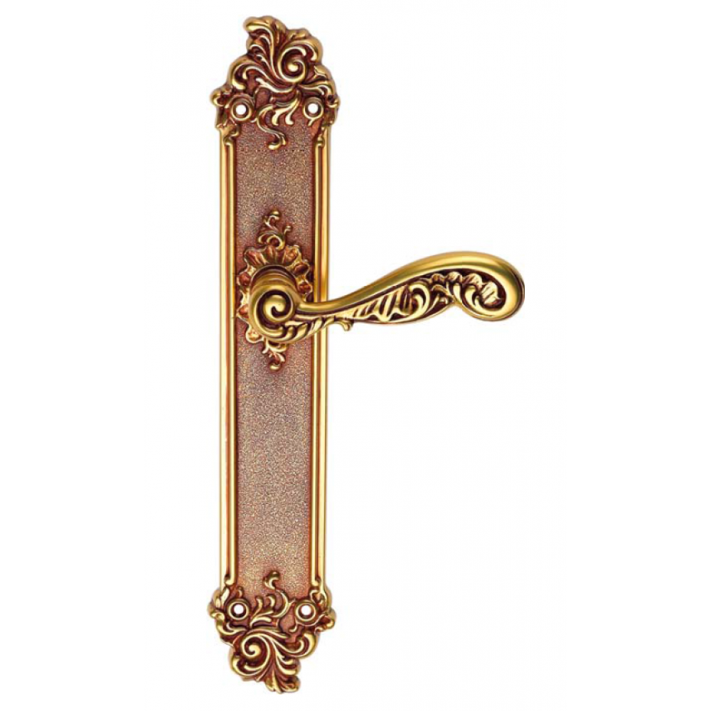 Rococò Door Handle on Plate Linea Calì Vintage