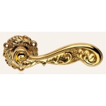 Rococò Gold Plated Door Handle on Rosette Linea Calì Vintage