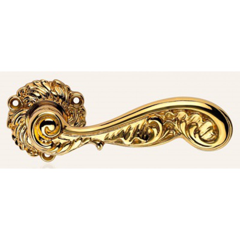 Rococò Gold Plated Door Handle on Rosette Linea Calì Vintage