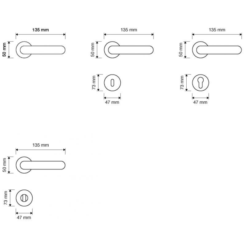 Rococò Gold Plated Door Handle on Rosette Linea Calì Vintage