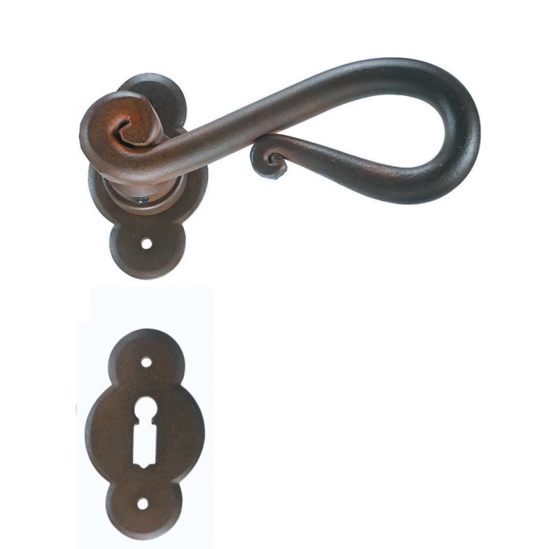 Rome Classic Galbusera Door Handle with Rosette and Escutcheon Plate