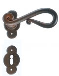 Roma Galbusera Iron Door Handle with Rosette and Escutcheon