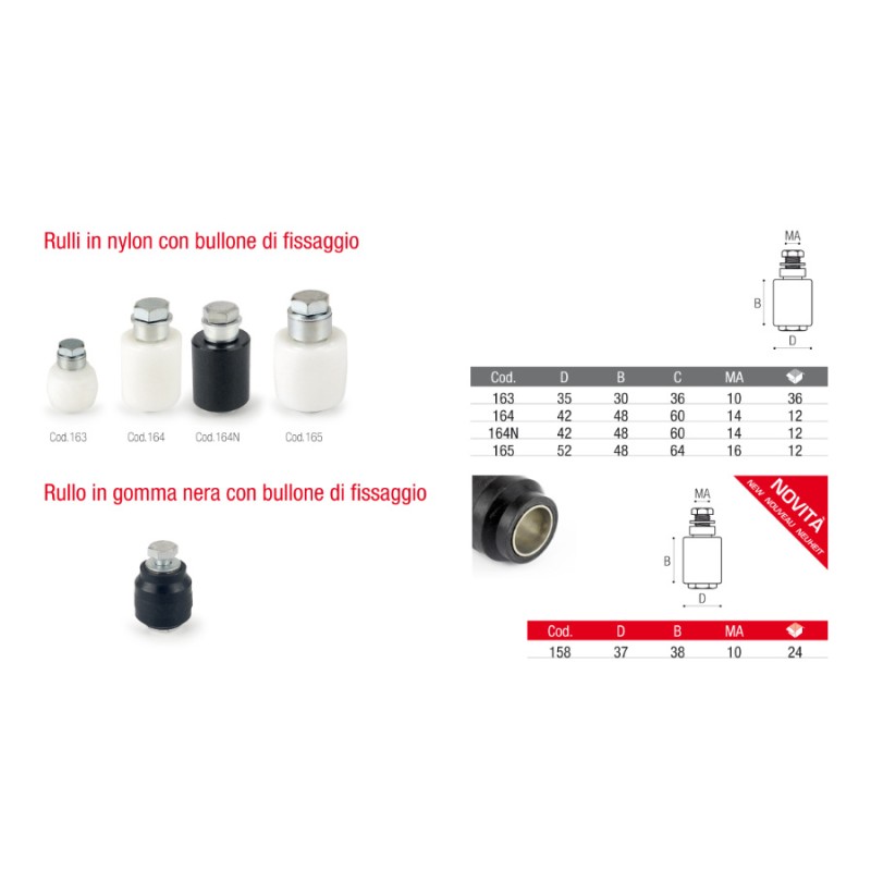 Nylon Roller with Fixing Bolt for Sliding Gate