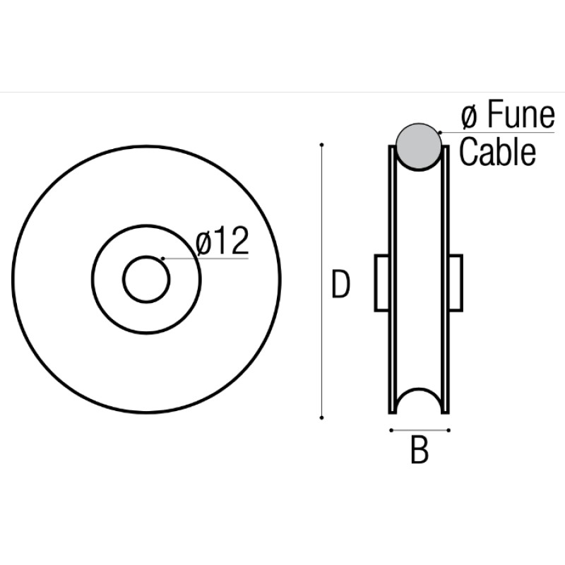 Wheel for Up-and-over Door in Steel with Round Groove