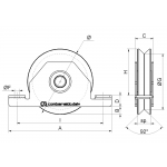 Wheel V Groove 1 Bearing with Inside Support Sliding Gate Combiarialdo