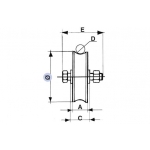 Wheel for Sliding Gates 2 Ball Bearings U Round Groove Ø20 IBFM