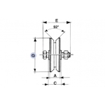 Wheel for Sliding Gates 2 Ball Bearings V Groove Various Diameters IBFM