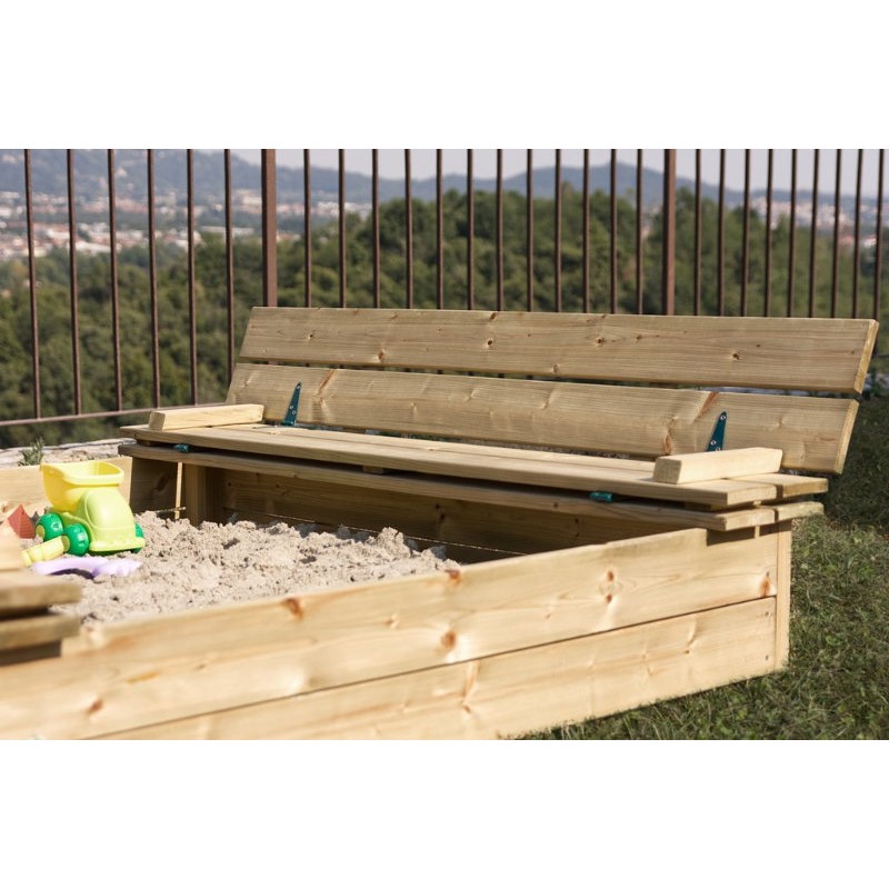 Sandbox for Children in Pine Wood 112x112 cm