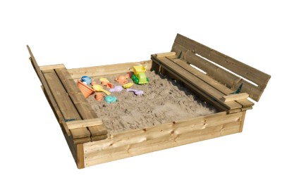 Sandbox for Children in Pine Wood 112x112 cm