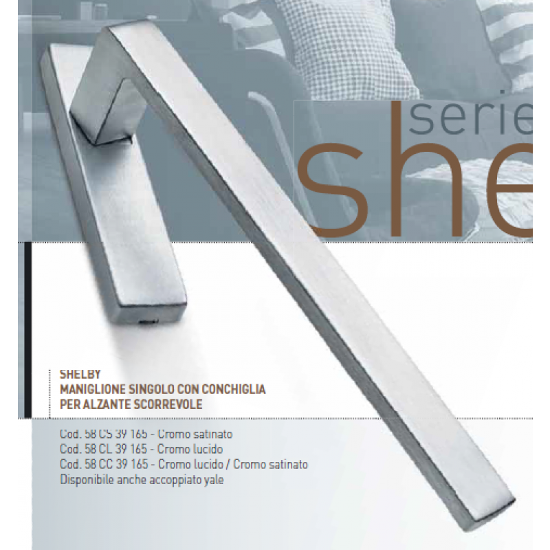 Handle doors sliding Shelby Brand Sicma Plaque Rectangular Chrome Luc 