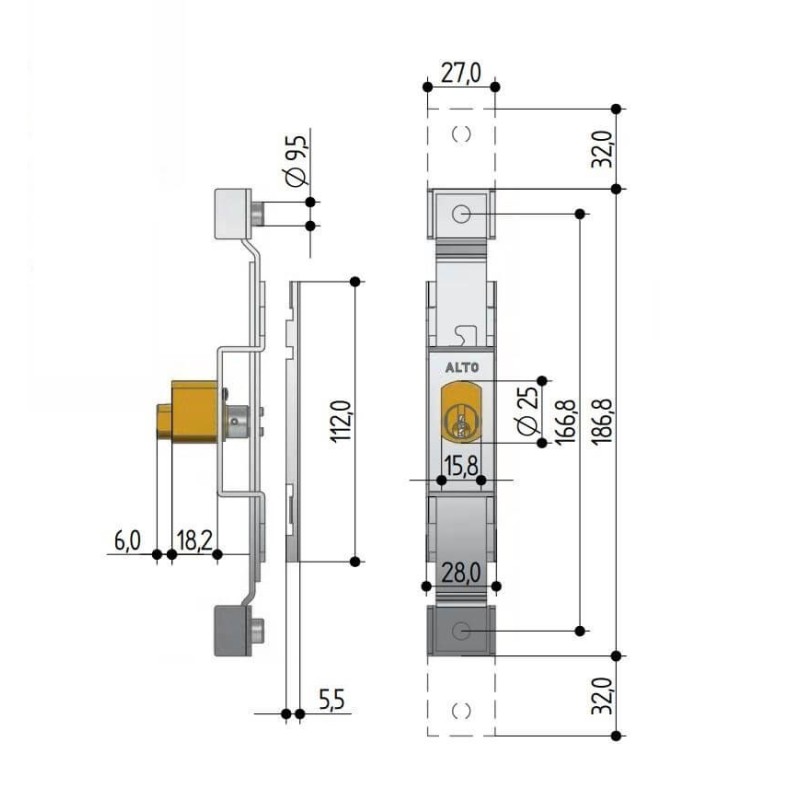 Lock Extensible Gates Milled Cylinder Prefer 6610