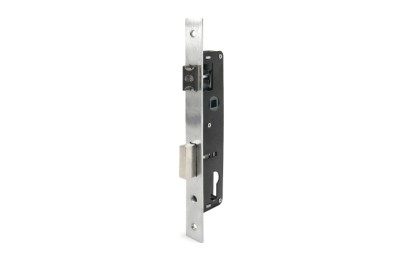 Inserting Lock with Sliding Deadbolt and Reversible Latch