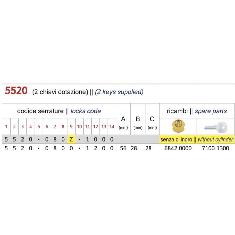 Mortise Lock for Metal Doors Prefer 5520