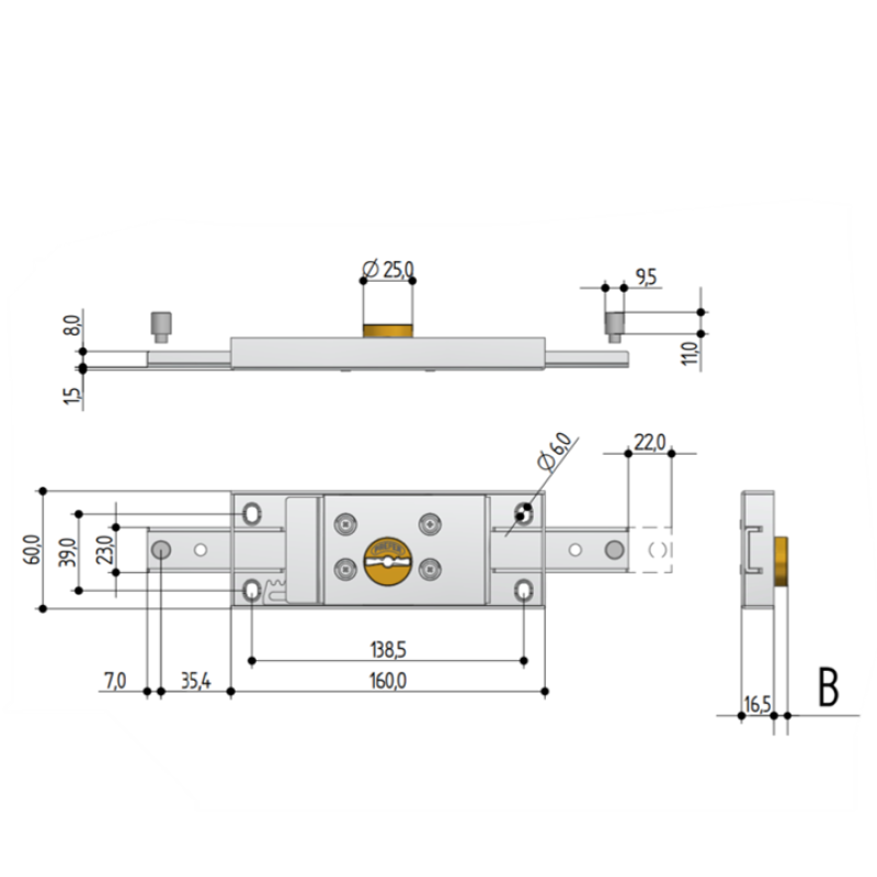 Double Bit Lock for Rolling Shutter Prefer 8601.0010.0200