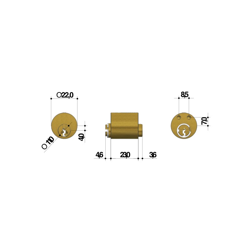 Lock for Extensible Gate Round Cylinder Prefer 6602