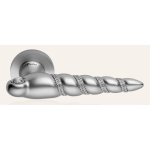 Shell Mesh Satin Chrome Door Handle on Rosette Linea Calì Crystal