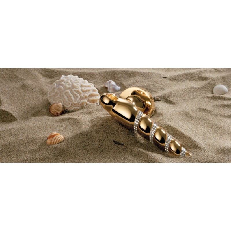 Shell Mesh Gold Plated Door Handle on Rosette Linea Calì Crystal