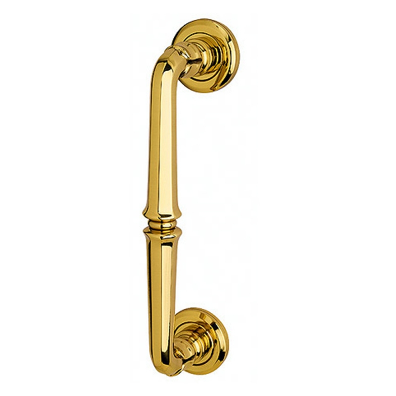 Siena Straight Pull Handle With Roses With Screw Covers in Brass for Condominium Not Passing Bal Becchetti