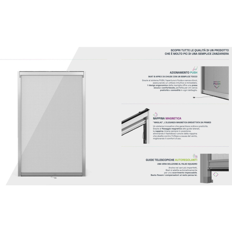 SKAT PRIMED Vertical Roll-Up Mosquito Net Compact and Technological