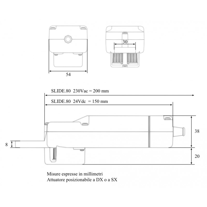 Slide 80 24Vdc Chiaroscuro Automation Kit for Sliding Shutters Max 160Kg