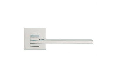 Slim Polished Chrome Door Handle With Rose With Click-Clack Ultra-Rapid Mounting Linea Calì Design