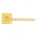 Slim Polished Brass Door Handle With Rose With Click-Clack Ultra-Rapid Mounting Linea Calì Design