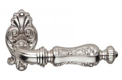 Soleil Antique Silver Door Handle on Rosette Linea Calì Vintage