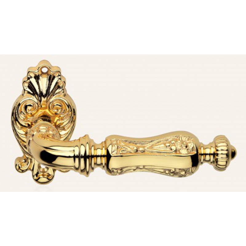 Soleil Gold Plated Door Handle on Rosette Linea Calì Vintage