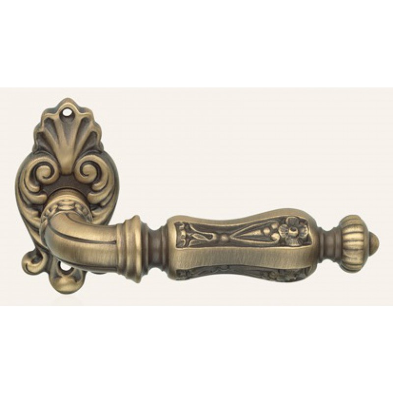 Soleil Patinè Mat Door Handle on Rosette Linea Calì Vintage