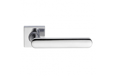 Solis Series Fashion forme Door Handle on Square Rosette Frosio Bortolo Satin Chrome