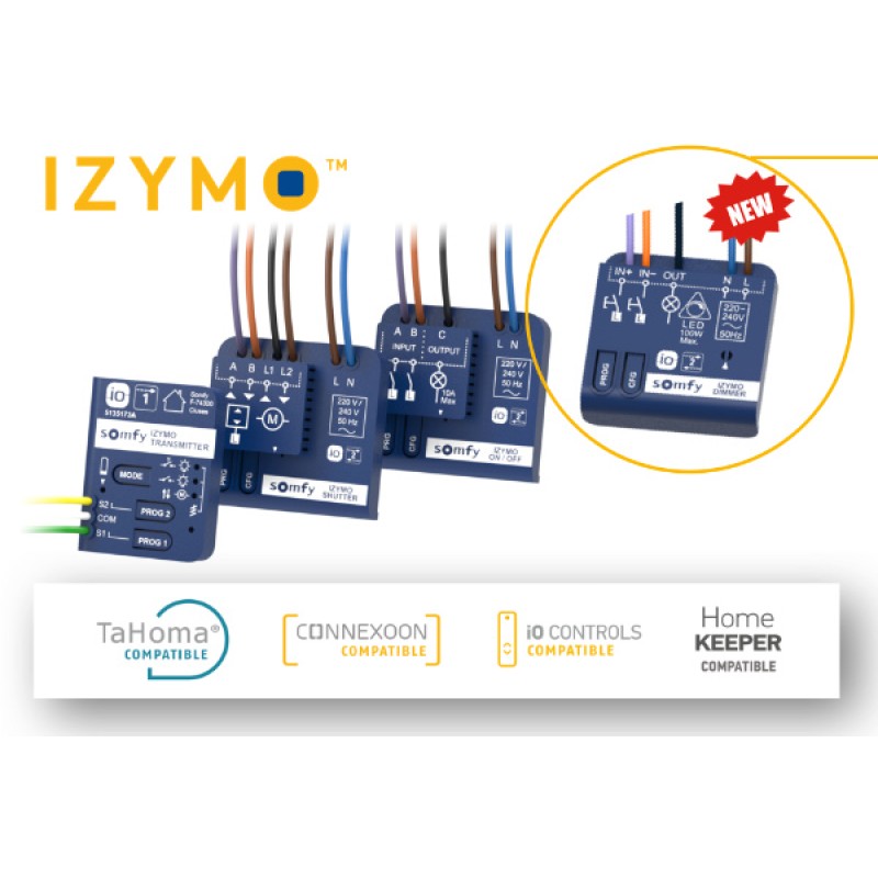 Somfy Izymo Led Dimmer Receiver IO Micromodule for Light Bulbs