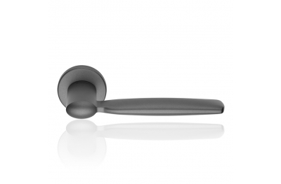 Spring Zincral Satin Anthracite Door Handle With Rose of Soft Shape Linea Calì Design