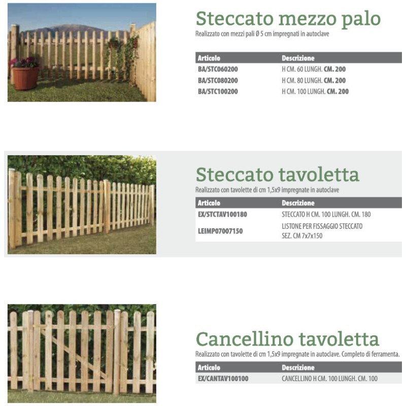 Garden Wooden Fence Losa Various Shapes