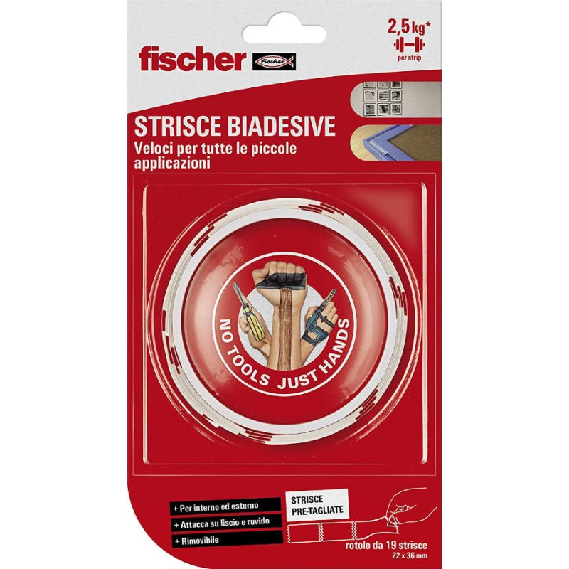 Fischer Double Sided Adhesive Strips Pre-cut to Fix Poster Plaque Frames