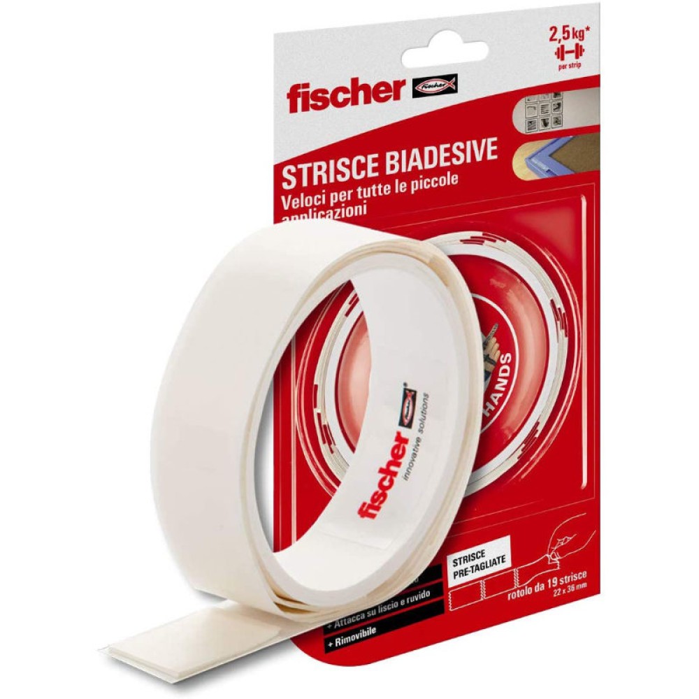 Fischer Double Sided Adhesive Strips Pre-cut to Fix Poster Plaque Frames