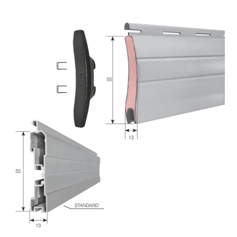 Croci Roller Shutter in Medium Density Aluminum AR-32 Slat 13x55 mm