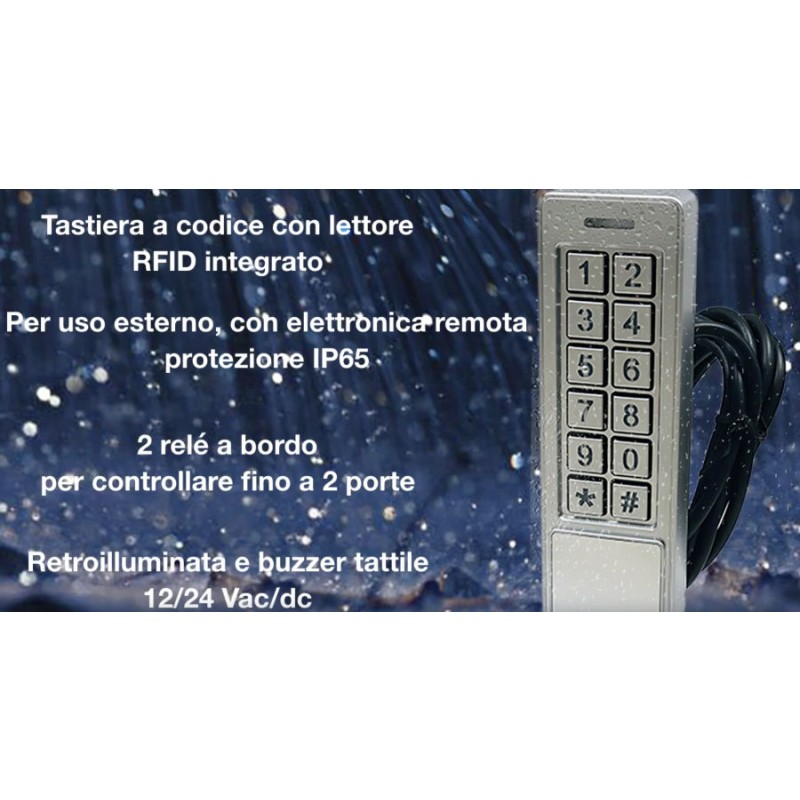 Code Keypad with RFID Reader 57301 Opera 12/24 Vac/dc Backlit