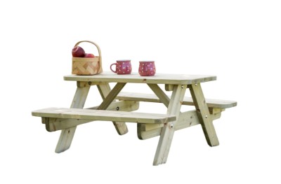 Children's Picnic Table in Pine Wood 90x90 cm