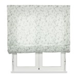 Green Leaf Filtering Roman Blind with Floral Theme