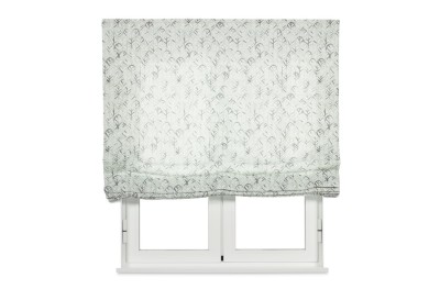 Green Leaf Filtering Roman Blind with Floral Theme