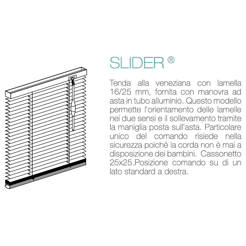 Venetian Blind for Interior 16 mm Slider with Safe Control