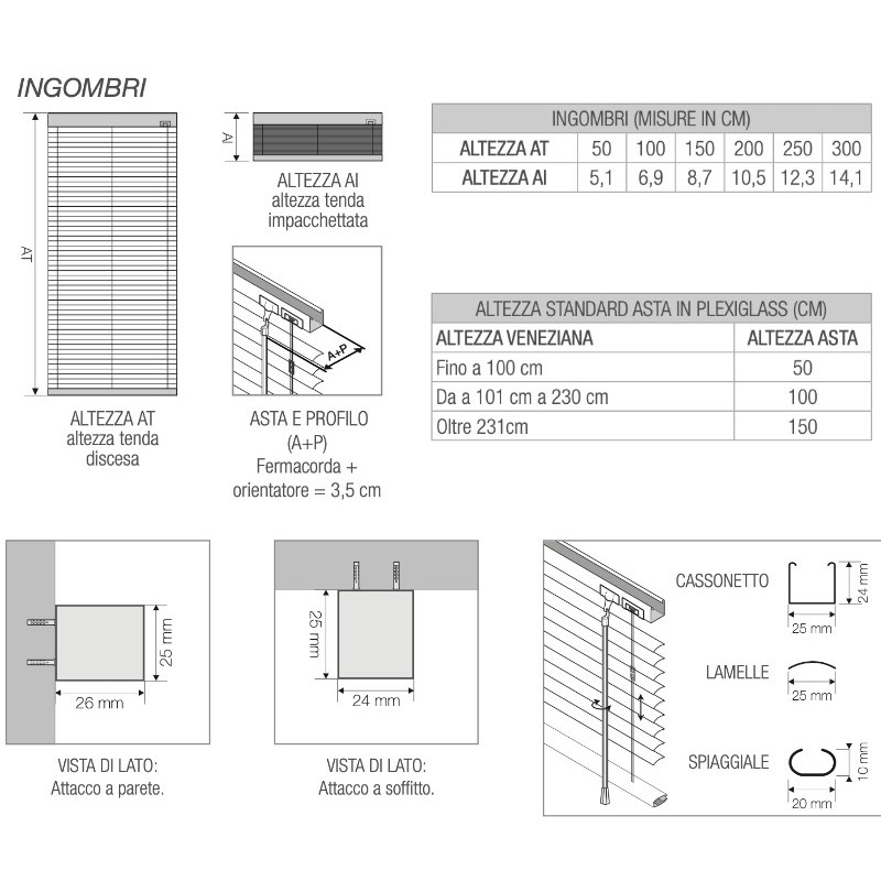 Aluminum Venetian Blind 25 mm Made in Italy by Centanni