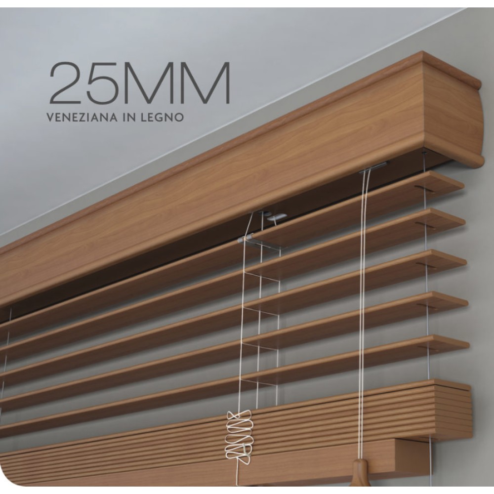 Wooden Venetian Blind 25 mm Made to Measure in Italy Centanni