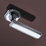 Themis Series Vintage forme Door Handle on Octagonal Rosette Frosio Bortolo Diamond Shape