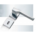 Tiffanis Sicma Smart Line Brass Door Handle with Square Rosette and Escutcheon