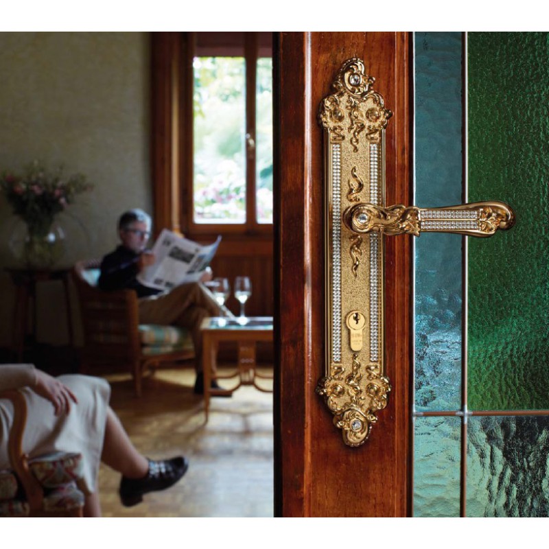 Tiffany Mesh Door Handle on Plate Linea Calì Vintage