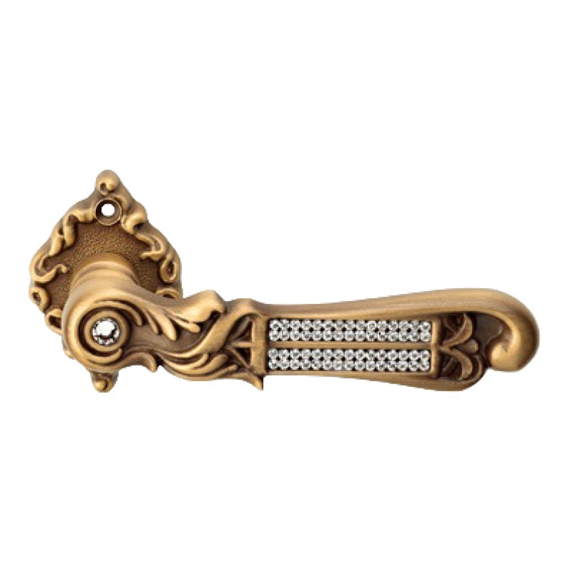 Tiffany Mesh Patinè Mat Door Handle on Rosette Linea Calì Vintage