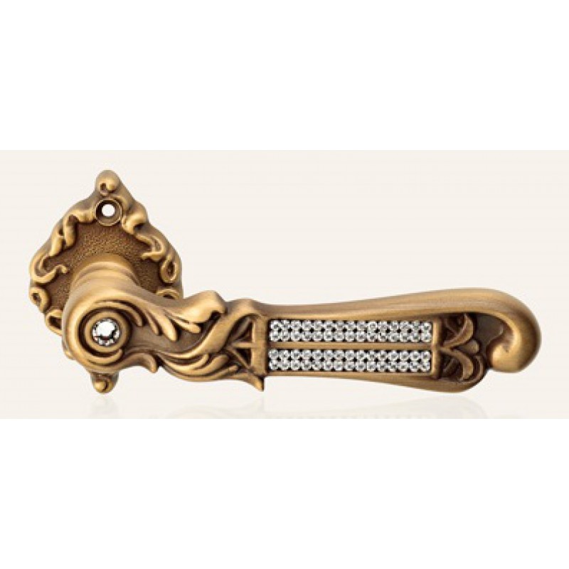 Tiffany Mesh Patinè Mat Door Handle on Rosette Linea Calì Vintage