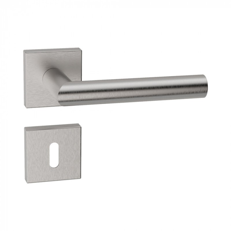 Toledo Reguitti Inox Door Handle with Square Rosette